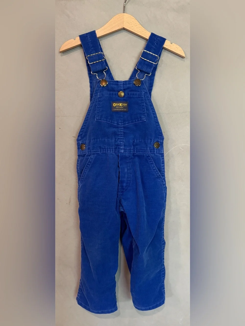 Vintage Oshkosh corduroy overalls 2T royal blue